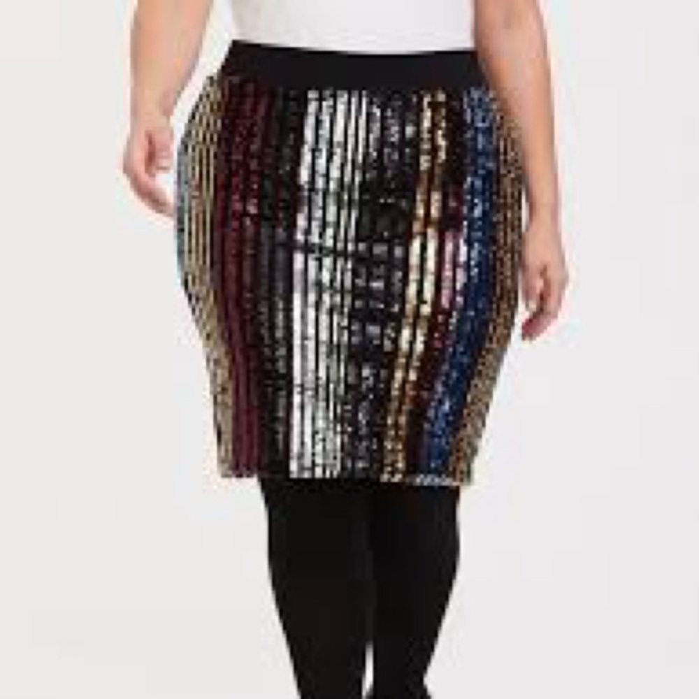 Torrid Rainbow Sequin Mini skirt Size 3